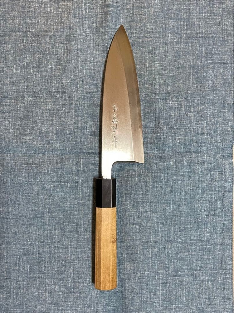 Kiya Bessaku White Steel Deba Knife 16.5cm Octagonal Handle Japanese Chef Tool