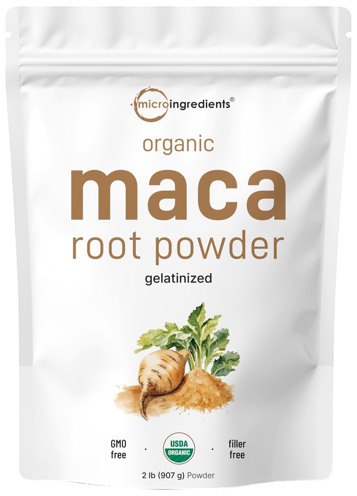 Organic Maca Root Powder 2 Pound Gelatinized for Better Absorption No GMOs Vegan