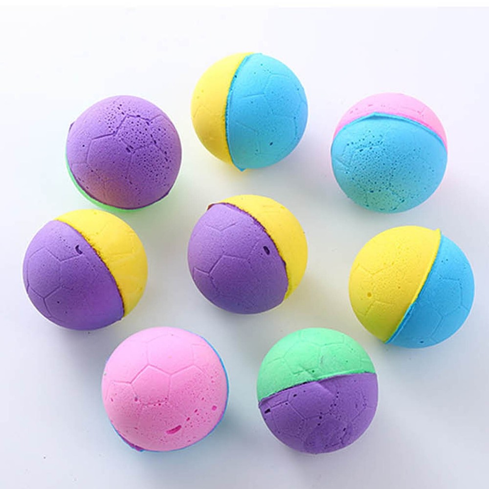 Dogs Chew Toys 10 Pcs Cat Soft Foam Elastic Latex Puppy Dogs Colorful Pet Toy