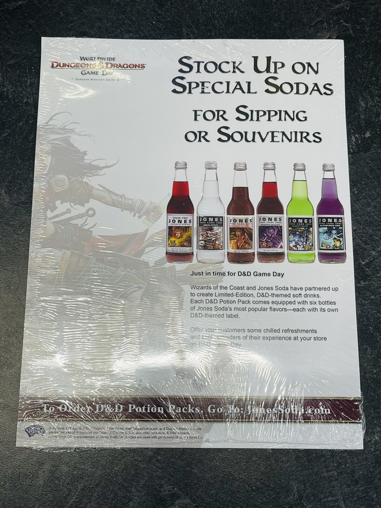 2009 Dungeons & Dragons Jones Soda Promo Poster Pack 8.5x11