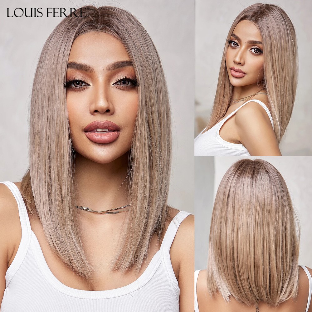 13-inch Short Ombre Blonde Synthetic Lace Front Wig Heat Resistant