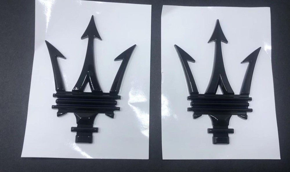 Maserati Ghibli Grecale Quattroporte Levante MC20 Gloss Black Trident Emblem Badge
