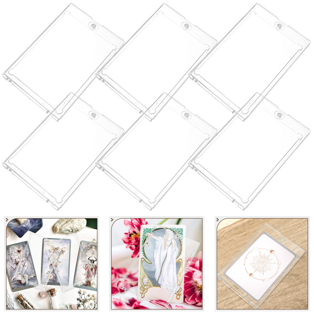 10 Pcs Trading Card Display Frame Wallet Men Cover Clear Sleeves