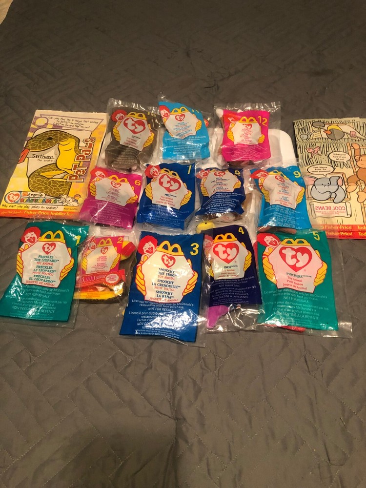 TY McDONALD'S TINY BEANIE BABIES (12 Beanie Babies in set); NEW; 6 McDonald Bags