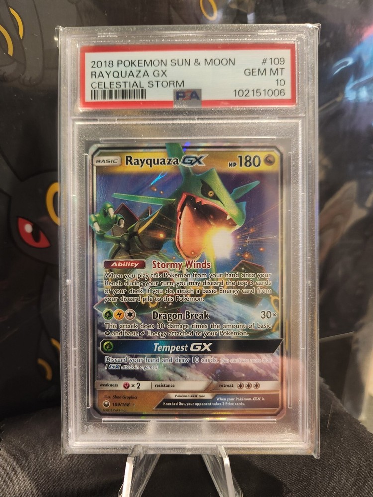 Pokemon TCG - Rayquaza GX - Celestial Storm 109/168 - Gem Mint PSA 10