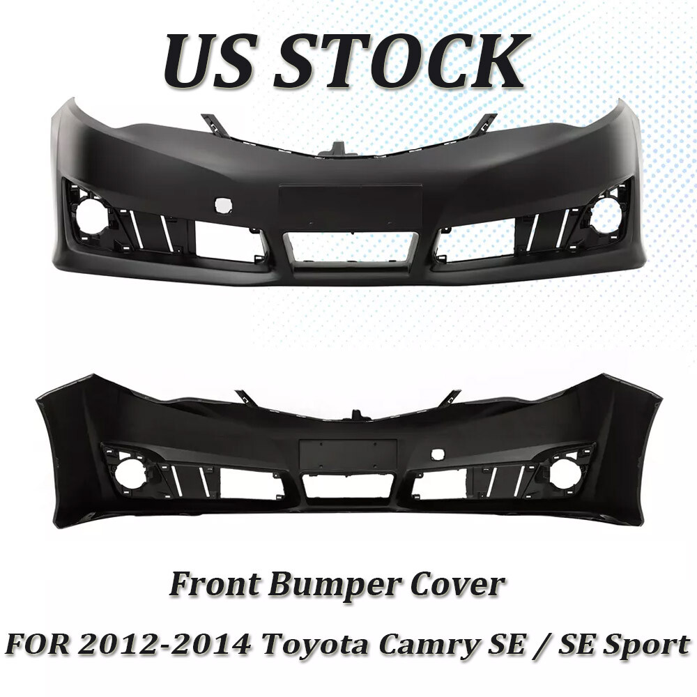 Primed Front Bumper Cover for 2012-2014 Toyota Camry SE Sedan TO1000379 Replacement