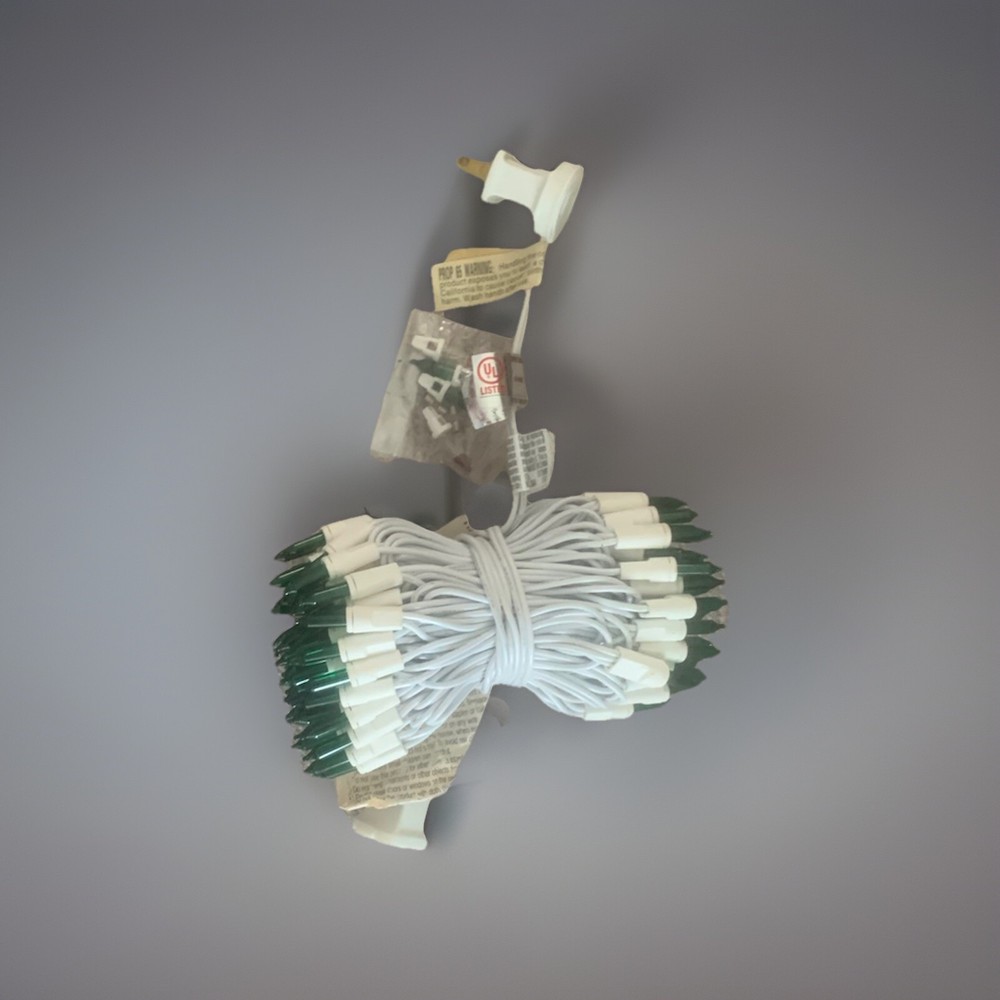 CHRISTMAS STRING LIGHTS Holiday Warm Green Mini LED Indoor OPEN BOX TESTED