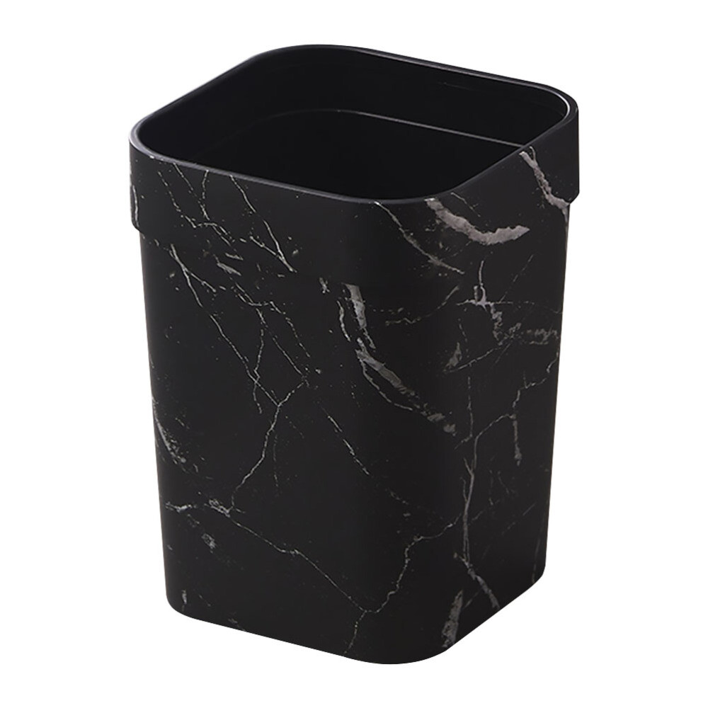 Marble Waste Basket Bathroom Trash Can Black Marbling Design Office