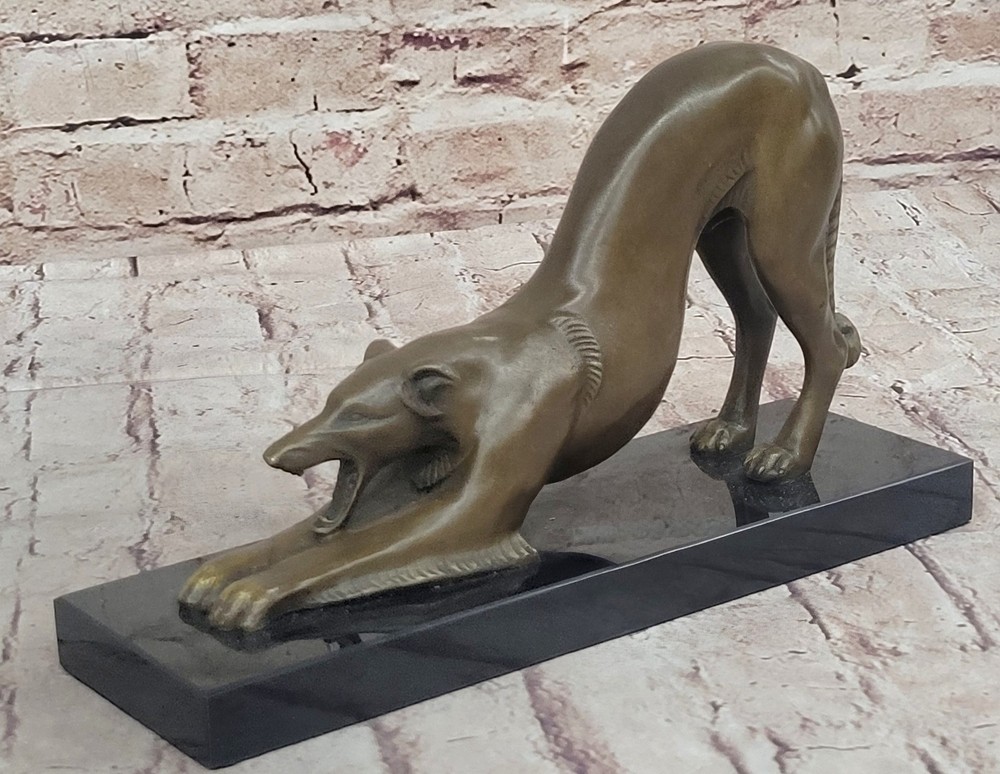 ELEGANT ART DECO Vintage BRONZE Greyhound Dog Race Horse Bronze Sculpture Statue