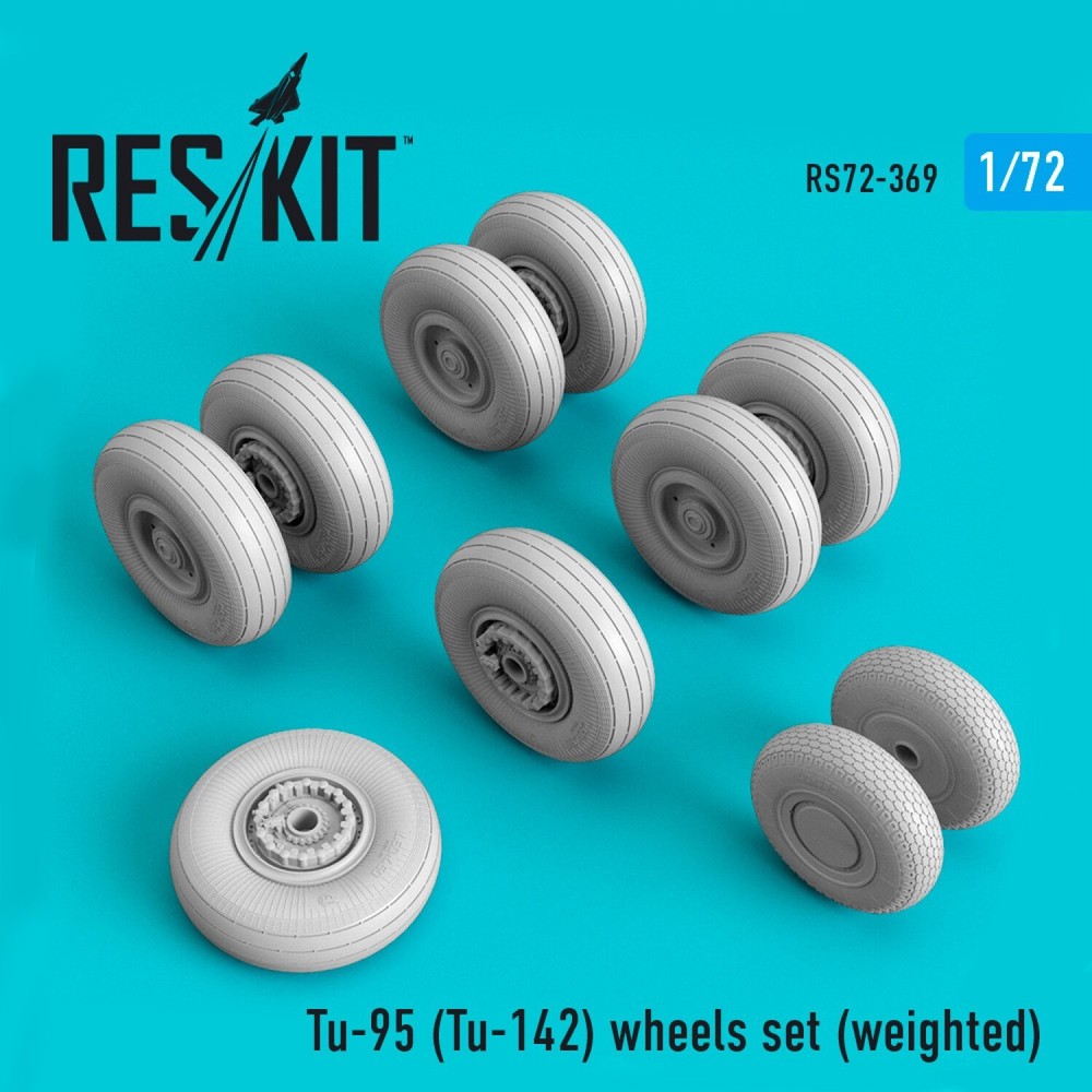 ResKit RS72-0369 Scale 1:72 Tu-95 (Tu-142) Resin Wheel Upgrade set (weighted)