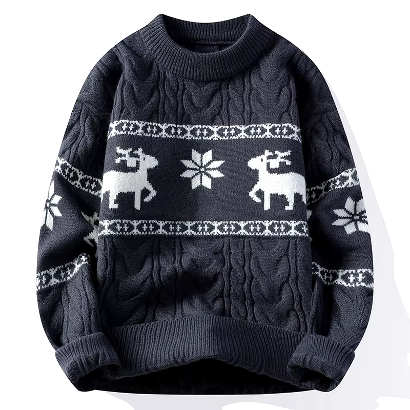 Seasonal Luxury Cashmere Sweater Warm Holiday Knitted Sweater-image