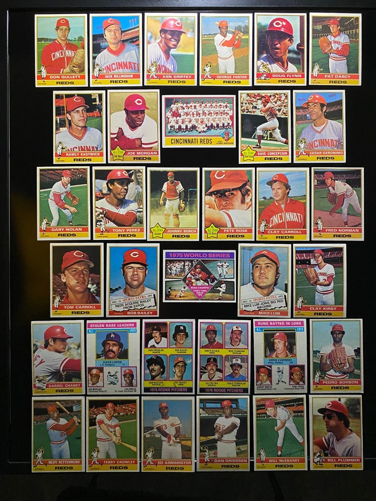 CINCINNATI REDS 1976 Topps Team Set! (34 Cards)Rose,Bench,Morgan,Guidry,2 Ldrs.+
