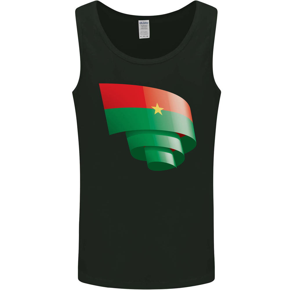 Curled Burkina Faso Flag Day Football Mens Vest Tank Top