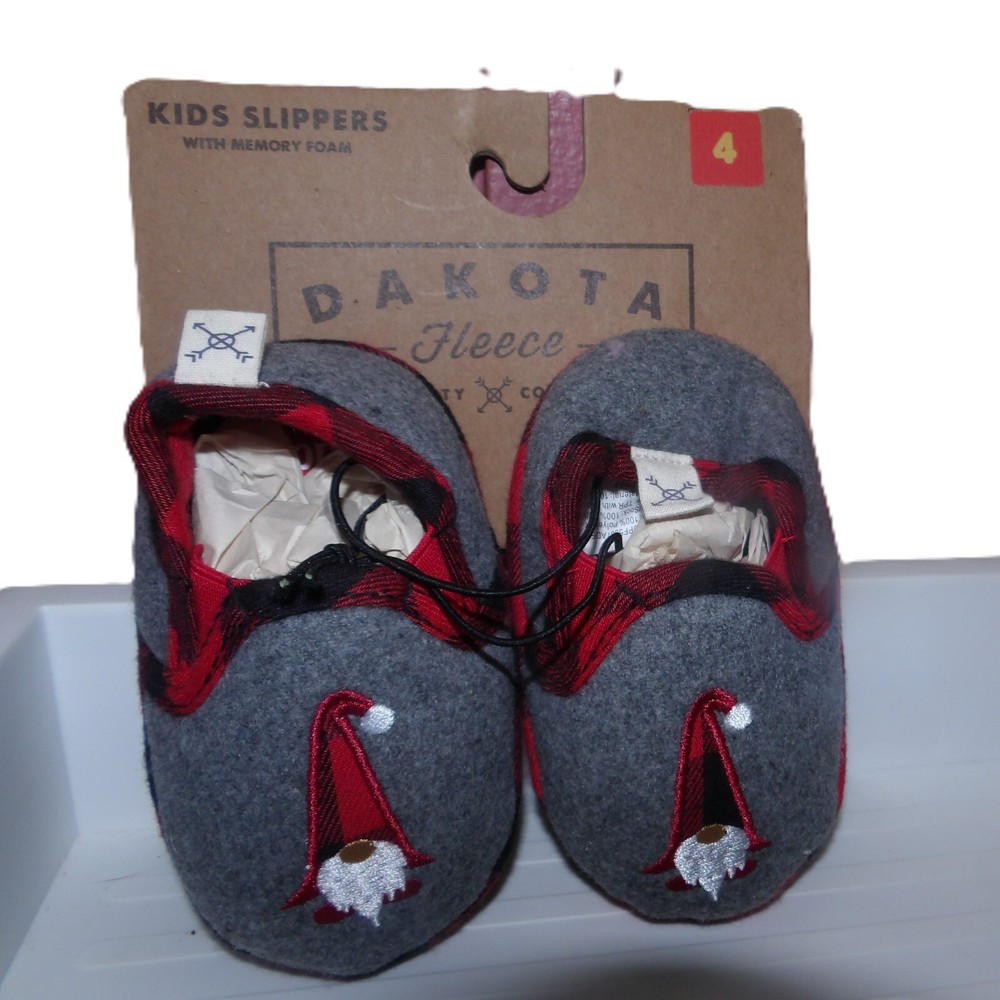 Dakota Fleece Toddler Gnome Holiday Slippers with Memory Foam for Boys and Girls