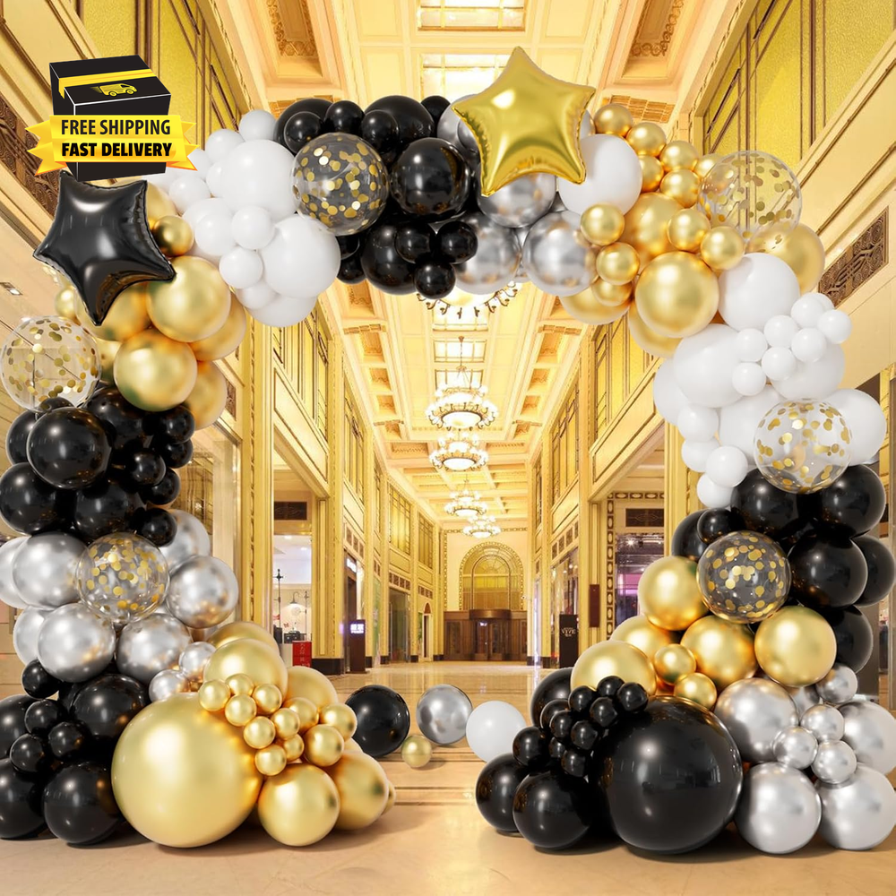 152Pcs New Years Balloons Arch Garland Kit, New Years Eve Party Supplies 2025 wi