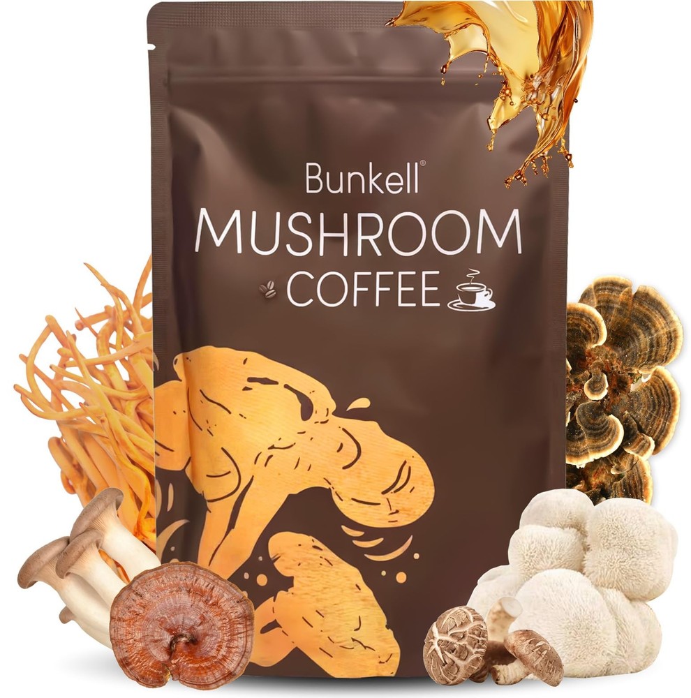 Organic 6-Mushroom Coffee Blend with Lion's Mane, Reishi & Cordyceps Boost  