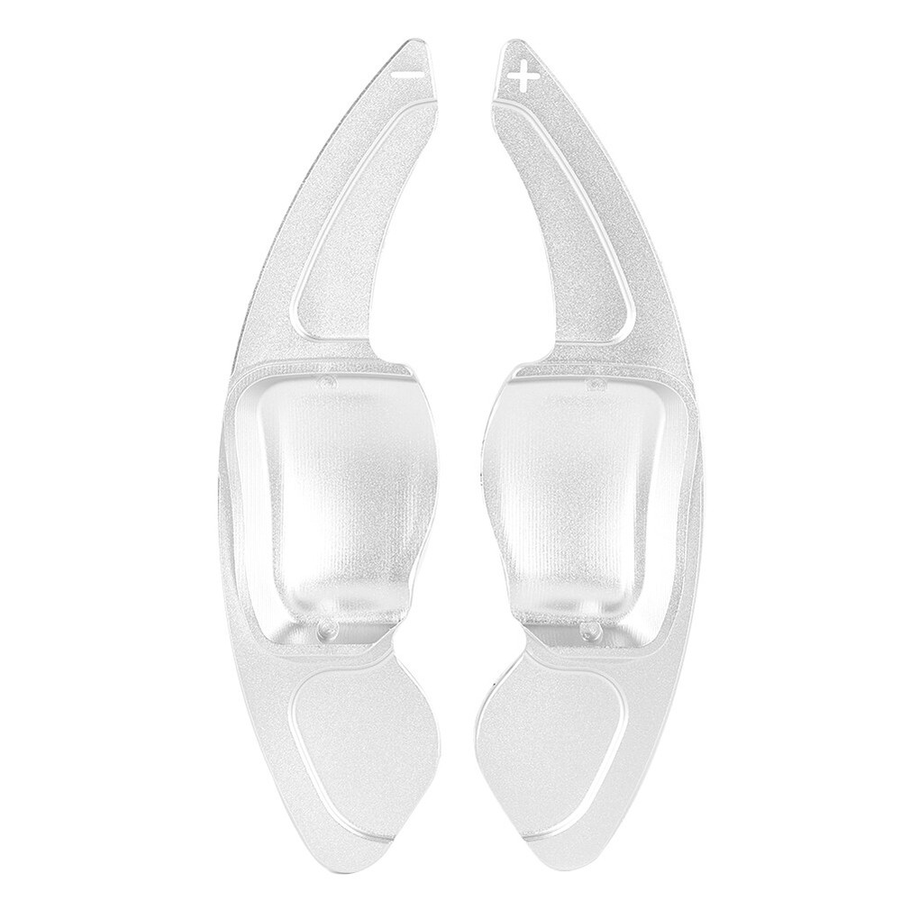 Pair Of Aluminum Alloy Silver Steering Wheel Paddle Shift Extension Car For