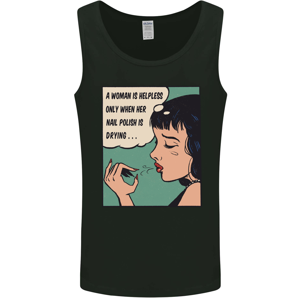 Woman Is Only Helpless Female Empowerment Mens Vest Tank Top
