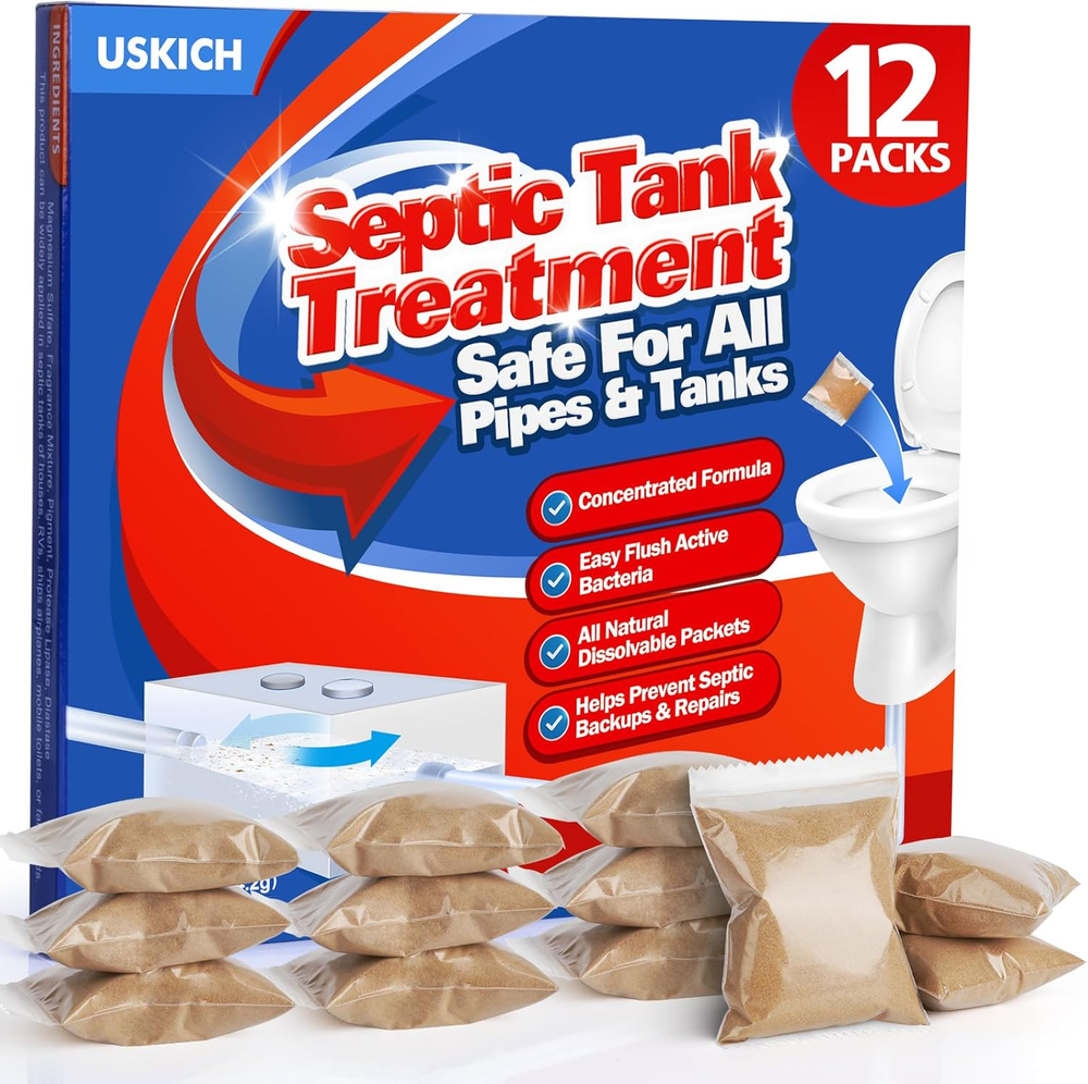 Septic Tank Treatment - 1 Year Supply of Septic Safe Dissolvable Easy Flush Live