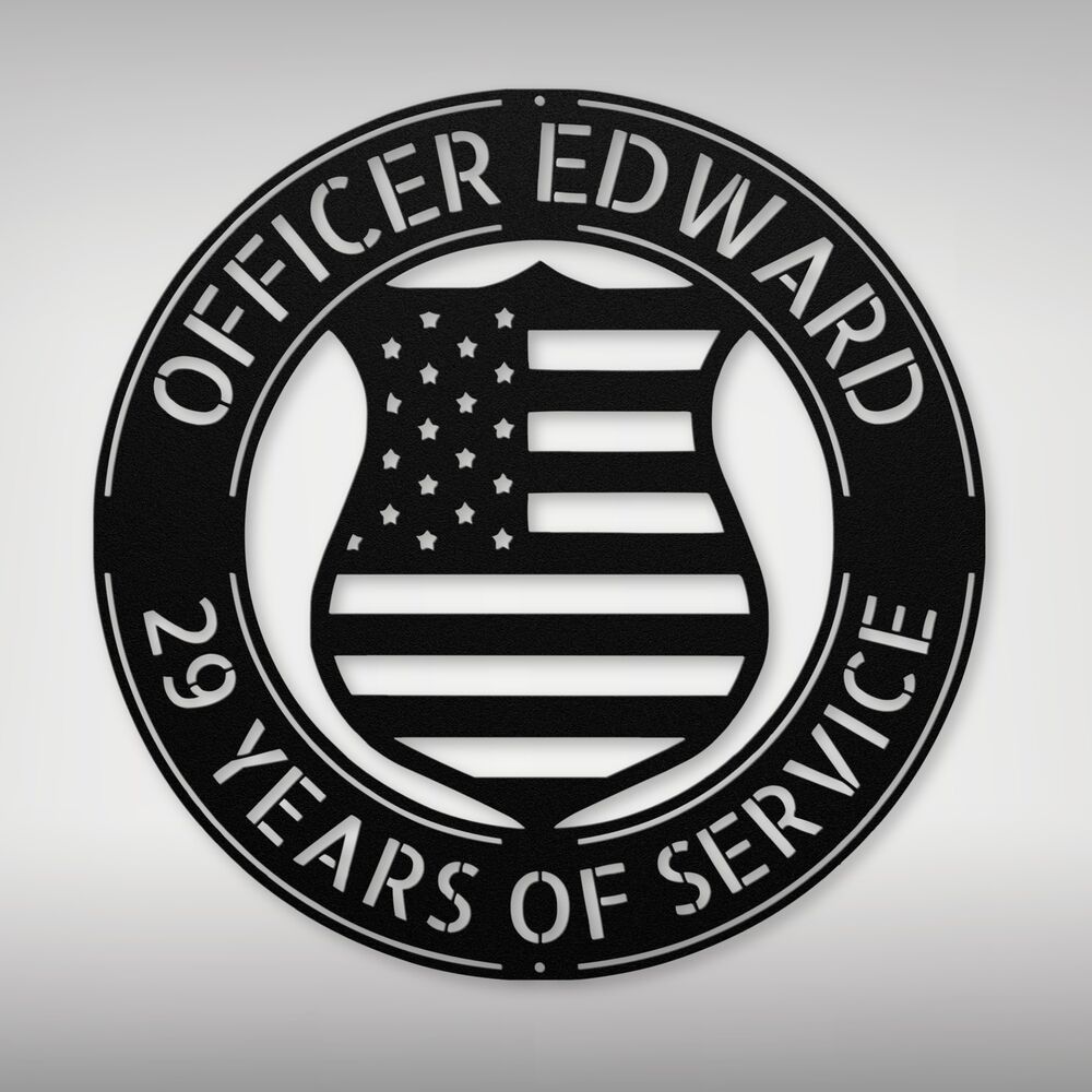 Custom Police Badge Metal Sign Perfect Gift for Law Enforcement Officers