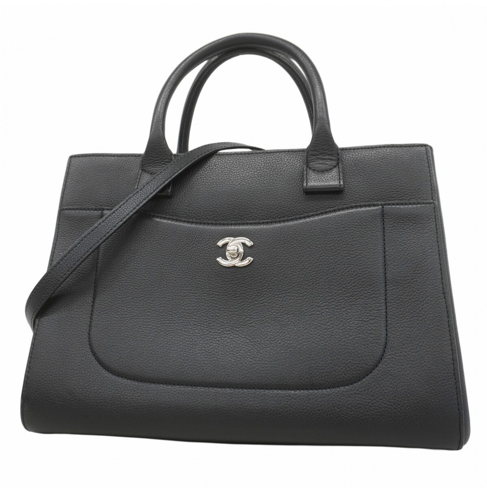 Chanel Neo Executive Leather Tote Bag with Silver Hardware 423296