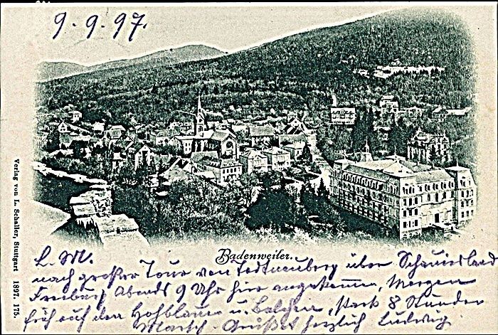 Ansichtskarte Badenweiler 1897 Schwarzwald   (b254) Baden-Württemberg