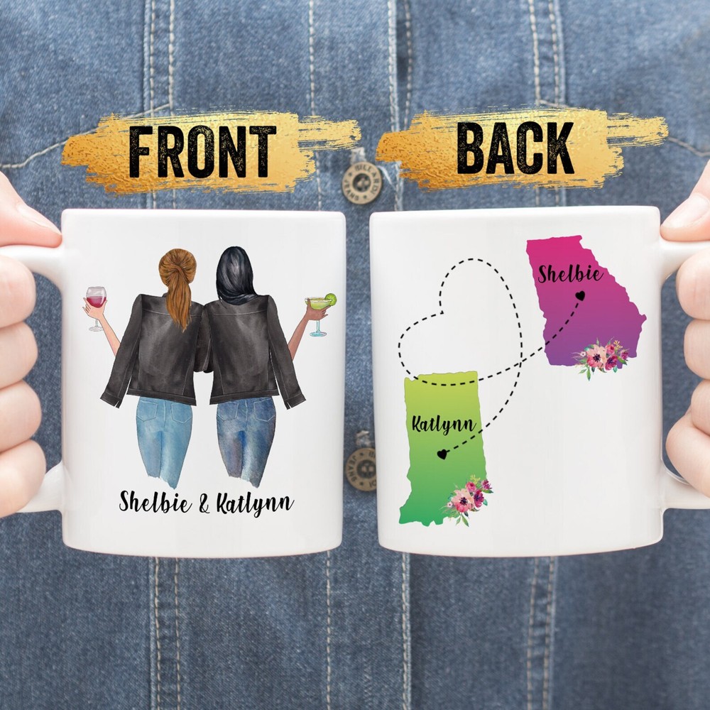 Friendship Knows No Distance Mug Custom Long Distance Best Friend Mug Long