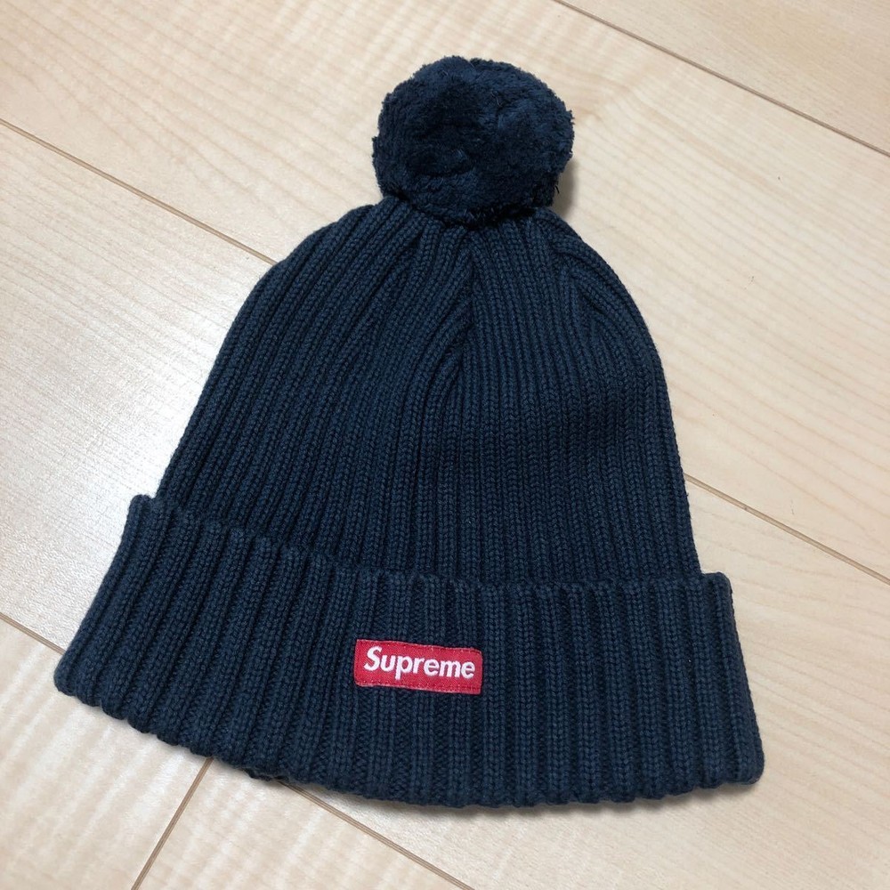 Supreme Supreme 13FW Ribbed Beanie Navy Supreme Knit Cap Bonbon Navy