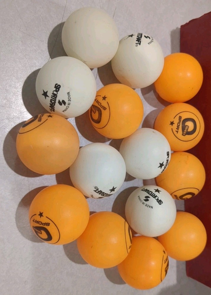Orange & White Ping Pong Balls - 15-Pack for Table Tennis