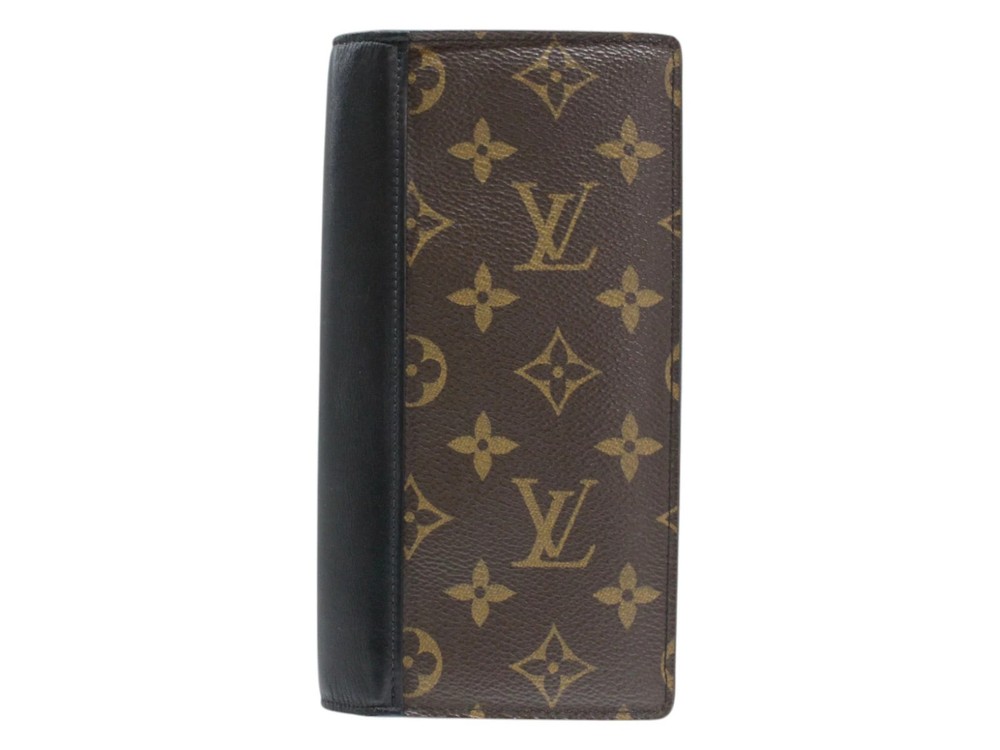 LOUIS VUITTON Portefeuille BrM69410 Monogram Macassar Brown Black Long Wallet