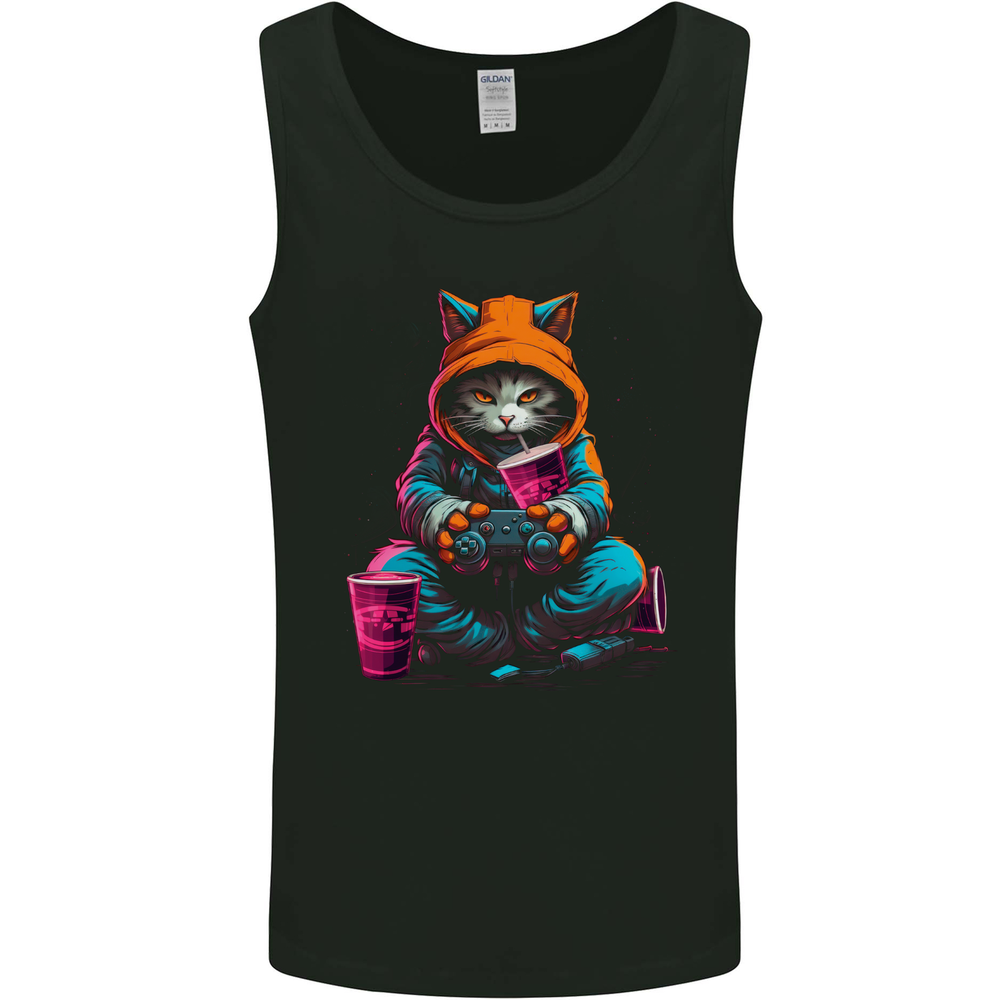 A Gaming Cat Cool Gamer Video Games Mens Vest Tank Top