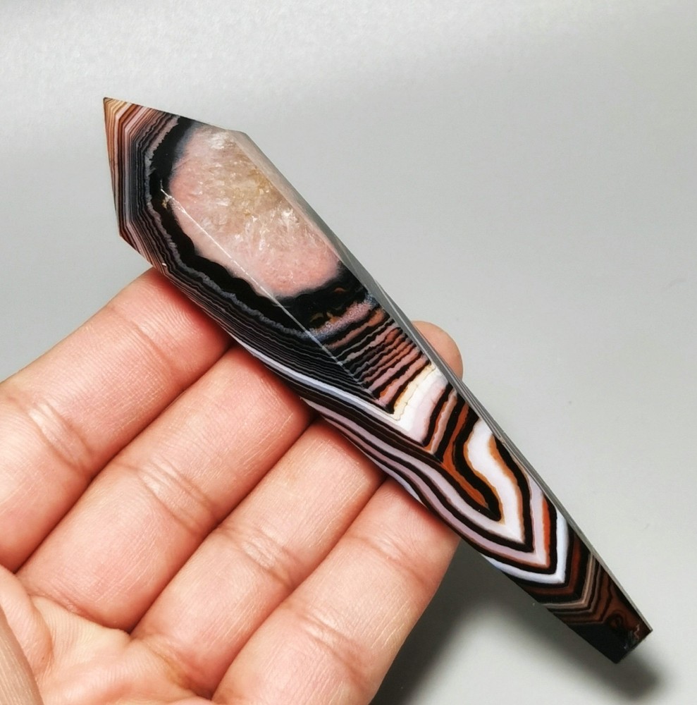 Beautiful Madagascar Banded Agate Wand Point Reiki Stone Healing