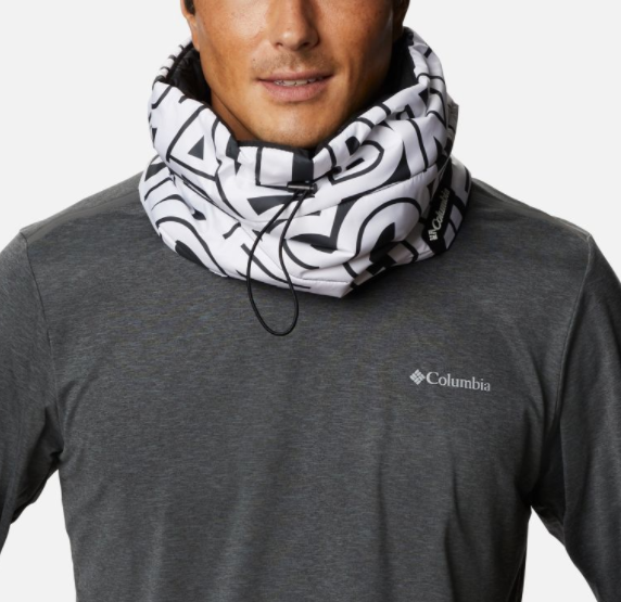 Columbia Gaiter Cowl Snood Puffer Scarf Ski Snowboard Winter Sports Spellout