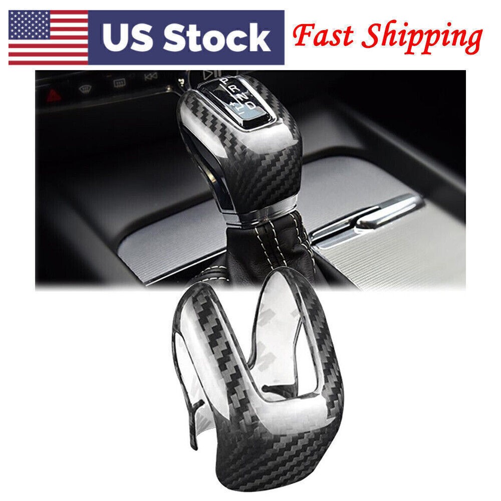 Volvo XC60 XC90 S60 S90 V60 V90 Carbon Fiber Gear Shift Knob Cover Trim Black