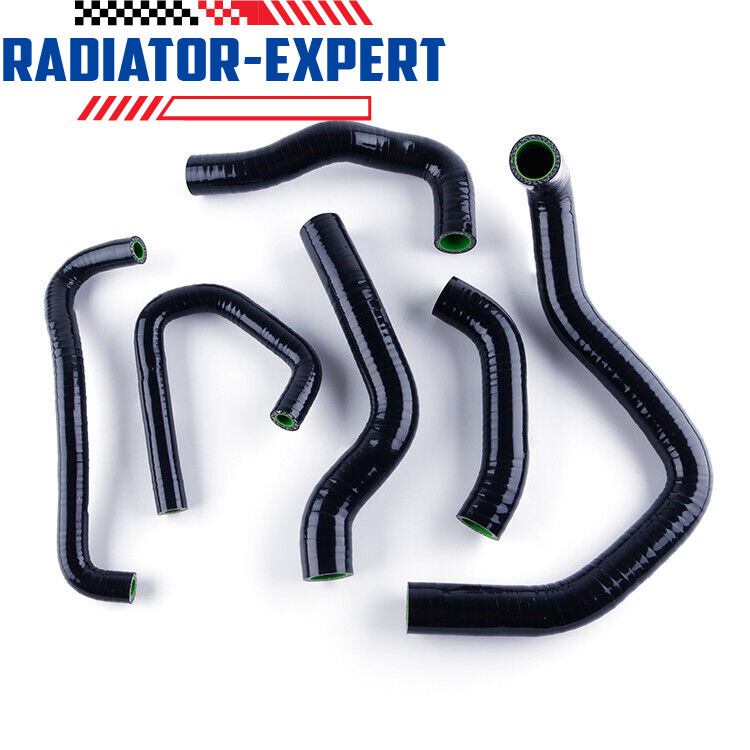 For Kawasaki Ninja ZX6R ZX600P 2007 2008 Black Coolant Silicone Radiator Hose