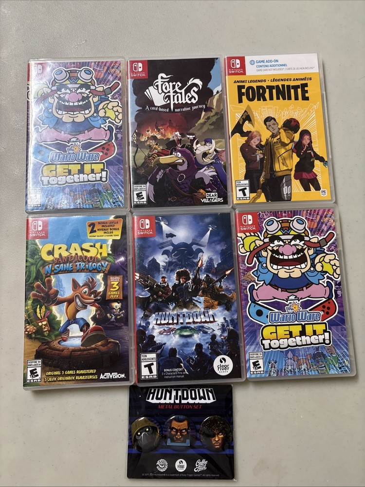 Nintendo Switch Case Lot - Crash Trilogy Huntdown Wario Fortnite No Games