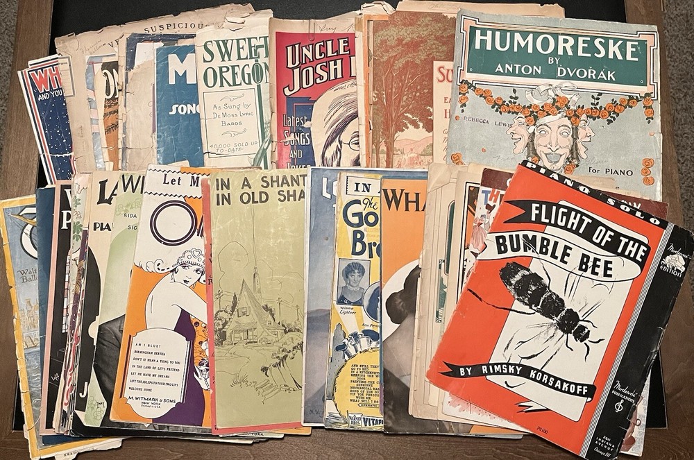 Lot of 50+ Vintage Sheet Music Unique Cover Art Only, Not Complete, Wizard Of Oz