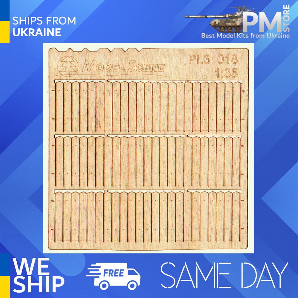 Model Scene PL3-018 1/35 Wooden fence Stockade Privacy Fence Diorama accessories