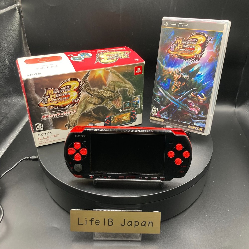 Sony Playstation Portable PSP-3000 Hunters Pack Black/Red Limited No Battery