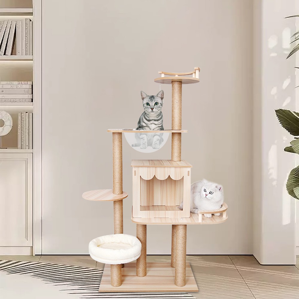 Luxury Cat Tower with Scratching Post and Activity Center for Kittens
