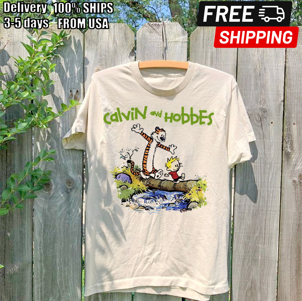 Calvin And Hobbes Gift For Lovers Unisex Cotton White Shirt All Size S-5XL KK479