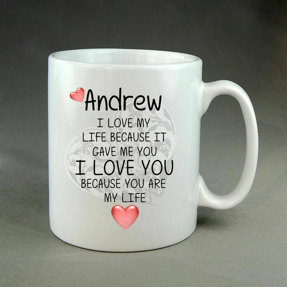 Beautiful Personalised I Love You Mug Present Boyfriend Girlfriend Anniversary
