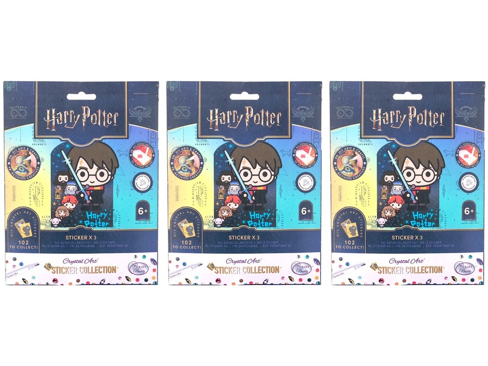 Lot of (3) Craft Buddy Harry Potter Crystal Art Sticker Packs