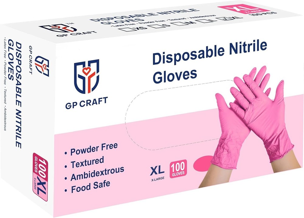 100pc Disposable Nitrile Exam 3-mil Latex Free Medical Cleaning Food-Safe Gloves