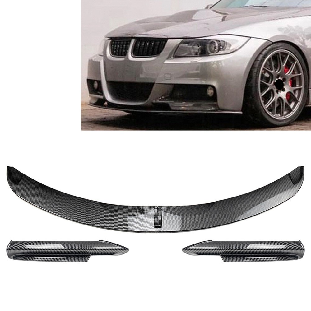 BMW 3 Series E90 Carbon Fiber Front Bumper Lip & Side Splitter Trim Kit