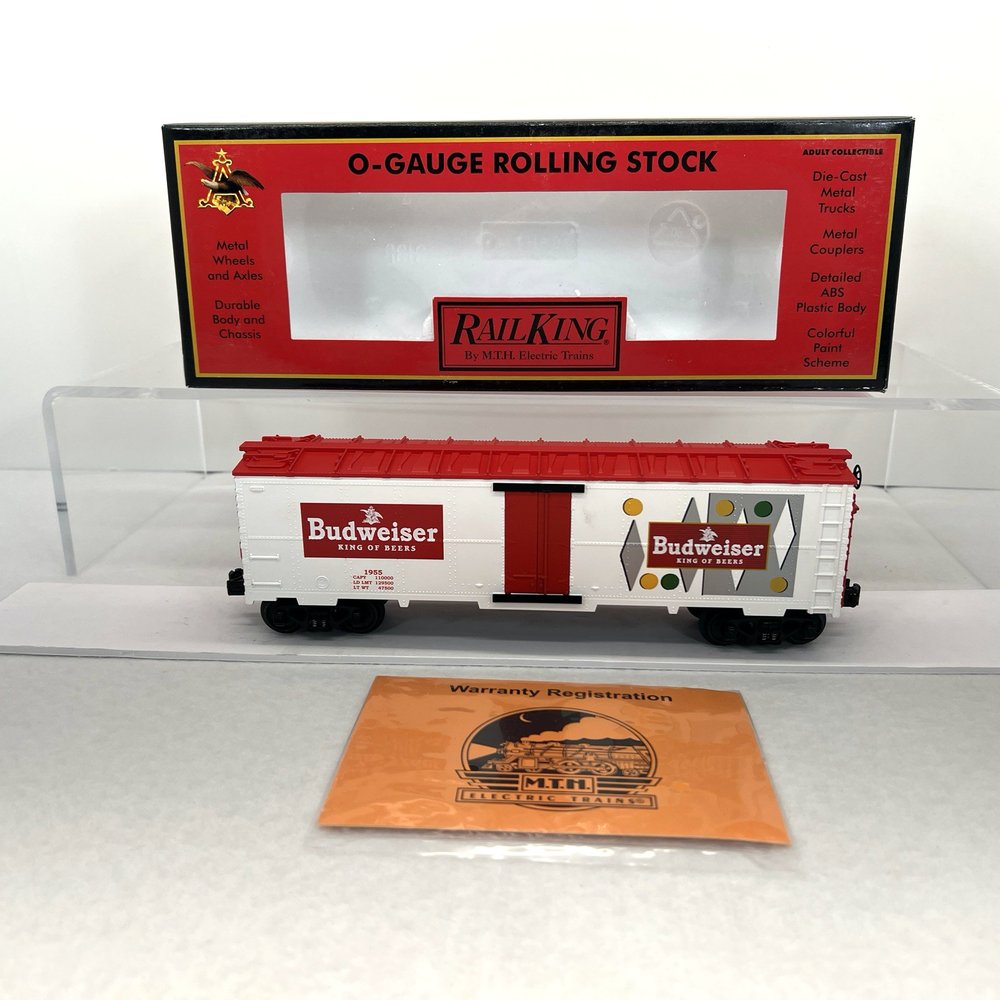 MTH RailKing O Gauge Anheuser Busch Budweiser Beer Modern Reefer 30-78033