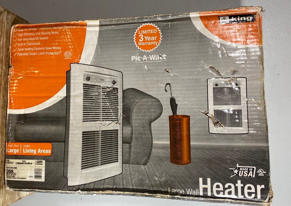 King Electric Electric Wall Heaters LPW 240-Volt 4500-Watt Dove Retail White