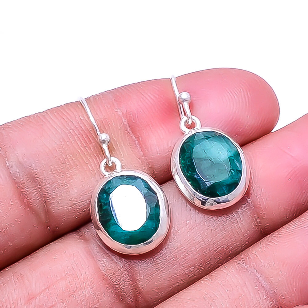 Emerlad -Dyed Quartz 925 Sterling Silver Earring 1.17