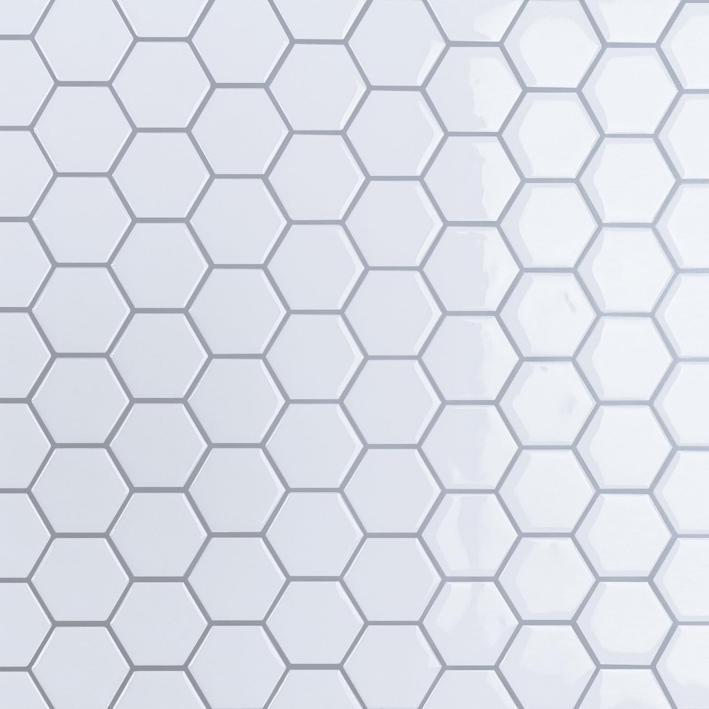 20 White Hexagon Peel & Stick Waterproof Backsplash Tiles for Kitchen or Bathroom