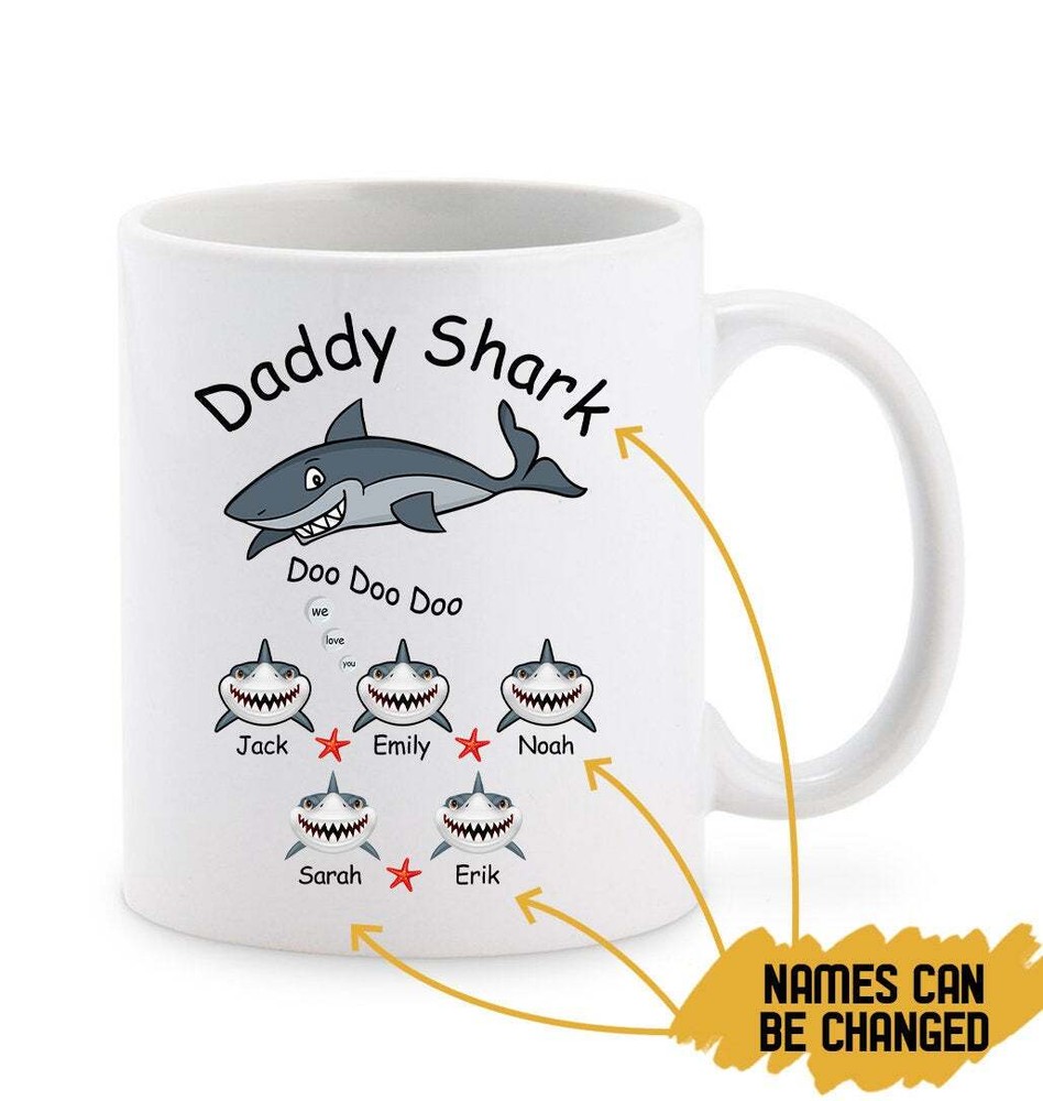 Personalized Mug Daddy Mug Shark Mug Papa Shark Mug  Father's Day Gift Daddy